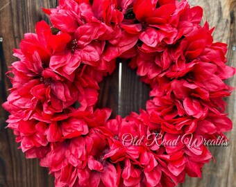 Red Poinsettia Wreath, Ruby