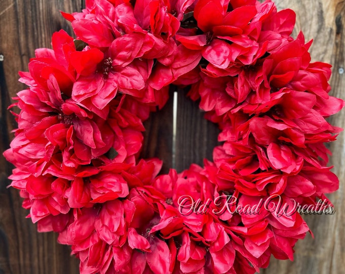Red Poinsettia Wreath, Ruby