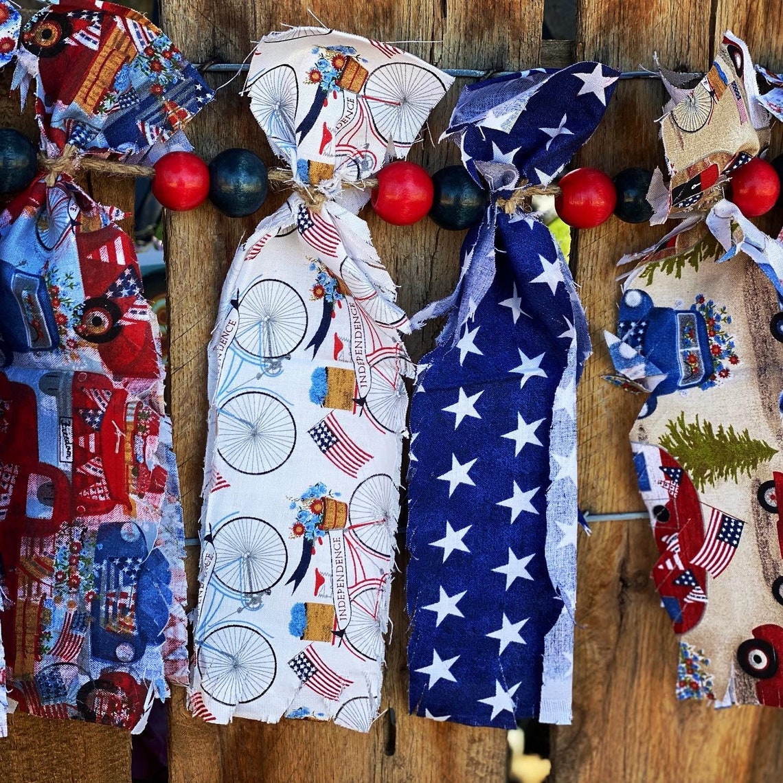 Patriotic RV Garland/banner Patriotic Rag Banner Patriotic - Etsy