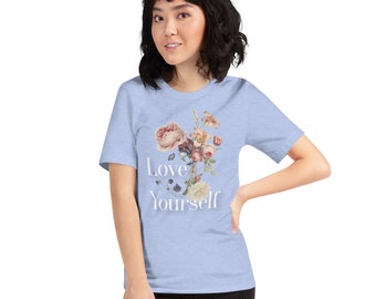 Love Yourself Vintage Floral Short-Sleeve Unisex T-Shirt