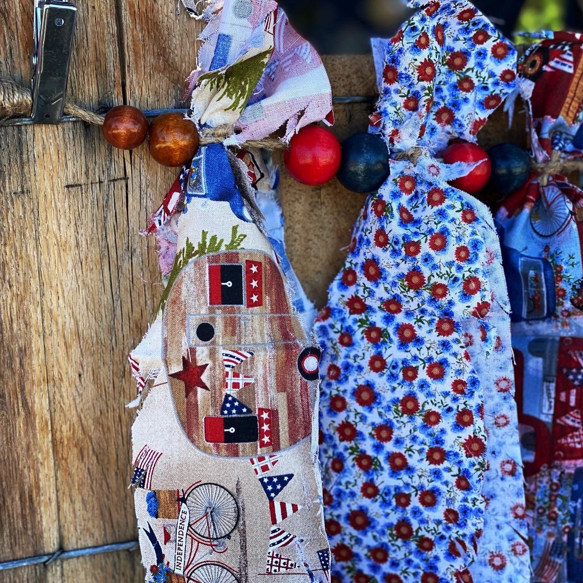 Patriotic RV Garland/banner Patriotic Rag Banner Patriotic - Etsy