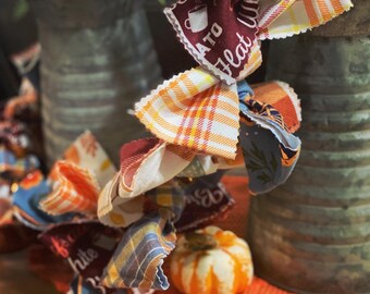 Fall Fleece Garland, Fall Jumbo Bow Tie Garland, Fall Garland