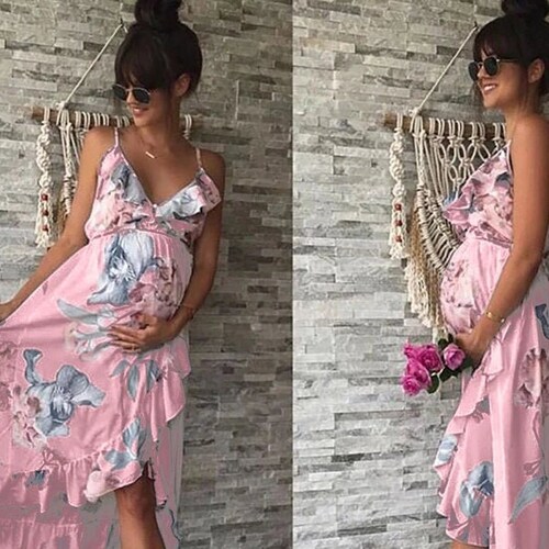 Sphagetti Strap Floral Maternity Dress Maternity Dress | Etsy