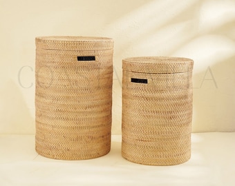 Laundry Basket Woven / Large Storage Basket - Natural / Rattan Hamper Gift for him/her Birthday gift