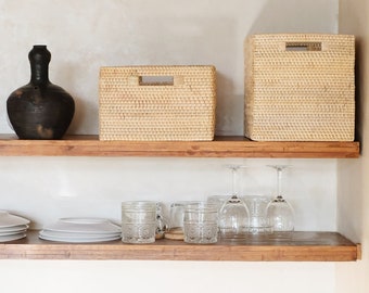 Wicker basket organisation in style: Rattan Storage Baskets in Two Sizes, with and without Lids - Gift for him/her Birthday gift