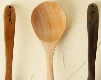 Handmade wooden Spoon in Three Exquisite Woods - RoseWood, Teak and mahogany Gift for him/her engraved