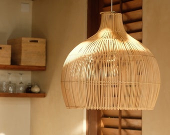 Lampshade woven / Rattan Pendant / Rattan Lampshade / Living room lampshade / Light fixture / Hanging light shade Gift for him/her