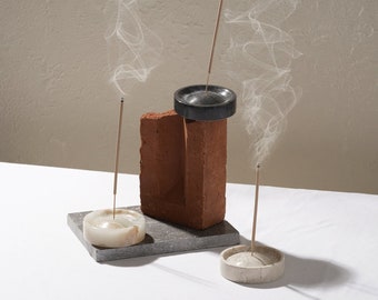 Incense holder Marble / Incense burner / Decorative Incense stand / Set of incense holders / Gift set!! / Ash catcher / Fragrance diffuser
