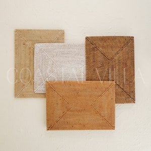 Placemats woven rectangular / Rattan placemats / Heat proof/resistant mat / 20x30cm and 30x35cm Gift for him/her Birthday gift