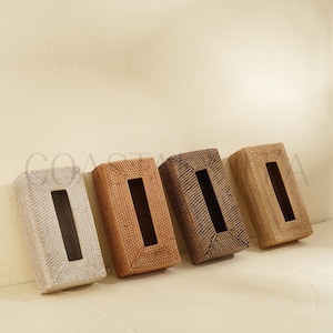 Copri scatola di fazzoletti intrecciati rettangolare - 14 cm x 27 cm x 8 cm in quattro colori diversi Regalo per lui/lei Regalo di compleanno