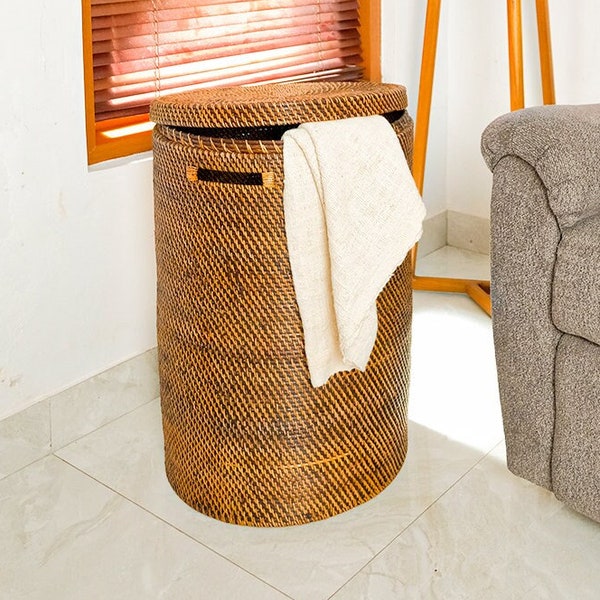 Laundry/Blanket Basket woven rattan: Versatile Storage Solutions for Every Home - Two sizes available Gift for him/her Birthday gift