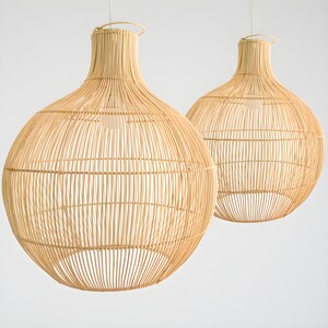 Lampshade woven / Rattan Pendant / Rattan Lampshade / Living room lampshade / Light fixture / Hanging light shade Gift for him/her image 5