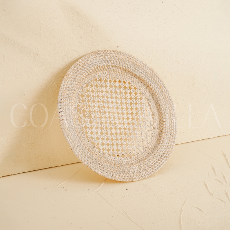 Rattan Charger Plate/ Rattan Placemat / Wicker Placemat. SET Etsy
