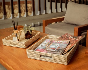 Handmade Rectangular Decorative and Functional Trays for Breakfast, Bathroom, coffee table and Beyond