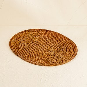 Oval Rattan Mat Placemat Oval Rattan / Rattan Woven Placemat / Handmade Wicker Placemat ...