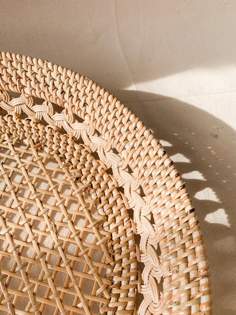 Coquina Rattan Basket/ Wicker Basket / Vanity Basket / Etsy