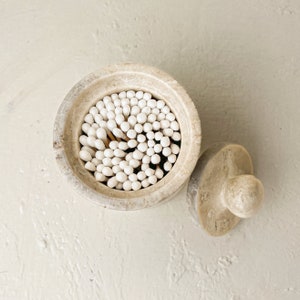 Marble Beige Container With Lid / Marble Canister / Bathroom Organiser ...