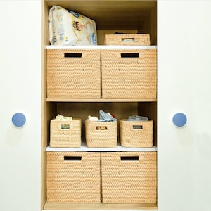 cajas organizadoras cajas de almacenamiento cesta mimbre Cestas de  almacenamiento pequeñas tejidas, organizadores de frutas, cesta plegable de  cuerda