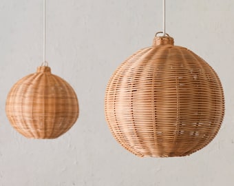 Ball wicker lamp/Lampshade woven / Rattan Pendant / Rattan Lampshade / Living room lampshade / Light fixture / Hanging light shade