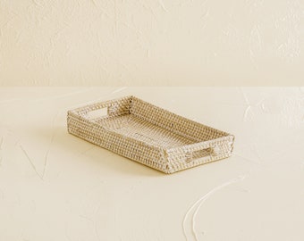 White Wash mini Rattan Tray/Bathroom amenities Gift for him/her Birthday gift