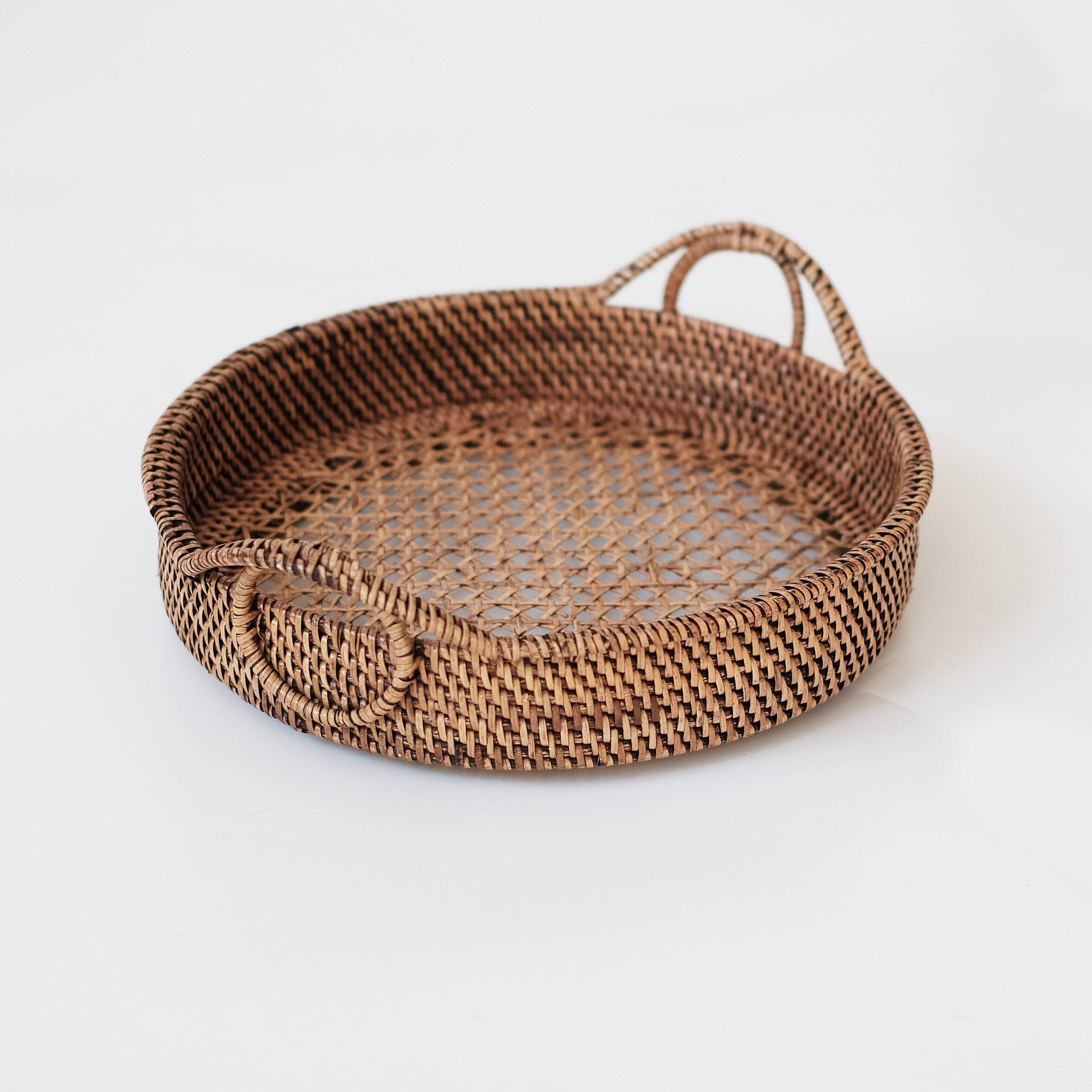 Rattan Aufbewahrungskorb Mit Griff - Naturmaterial 33x30cm