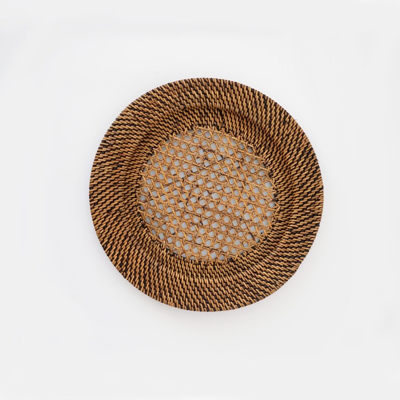 Rattan charger Plate/ Rattan Placemat / Wicker placemat. SET Etsy