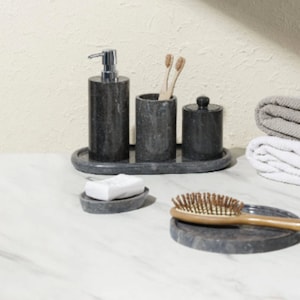 Black Marble Soap dispenser / Liquid Soap dispenser / Soap Holder / Soap dispenser with pump / shampoo, conditioner and body wash bottle /