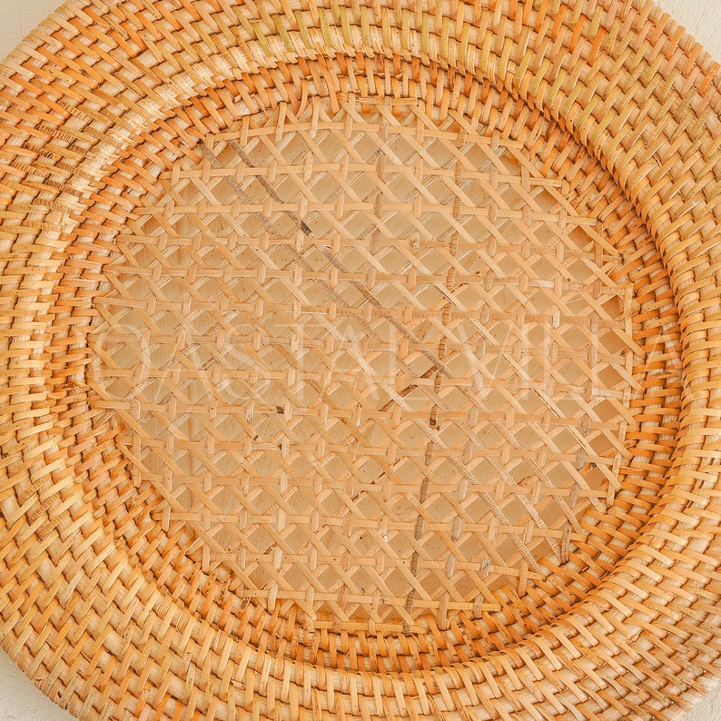 Rattan Charger Plate/ Rattan Placemat / Wicker Placemat. SET Etsy