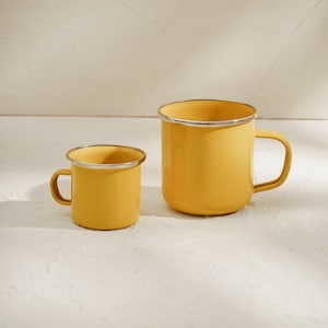 Enamel mug / yellow mug / Camping mug / Camping cup / enamel cup / Travel mug / Backpack mug Gift for him/her Birthday gift