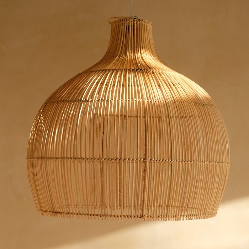 Lampshade woven / Rattan Pendant / Rattan Lampshade / Living room lampshade / Light fixture / Hanging light shade Gift for him/her image 2