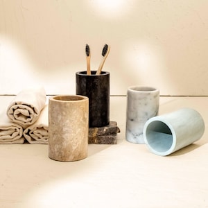Toothbrush Holder / Marble cup bathroom and desk organiser / pen holder/organiser Gift for him/her Birthday gift