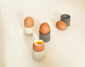 Handcrafted Marble Egg Cup | Genuine Natural Stone | Timeless Breakfast Table Styling