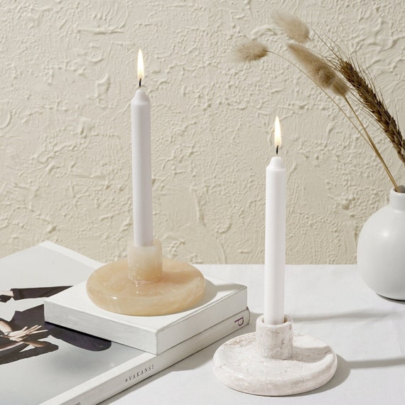 Candlestick holder | Choice of genuine marble and Onyx candle holder gift for him, her and as birthday gift