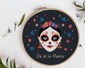 Dia de los Muertos, Happy Halloween, Skull with flowers