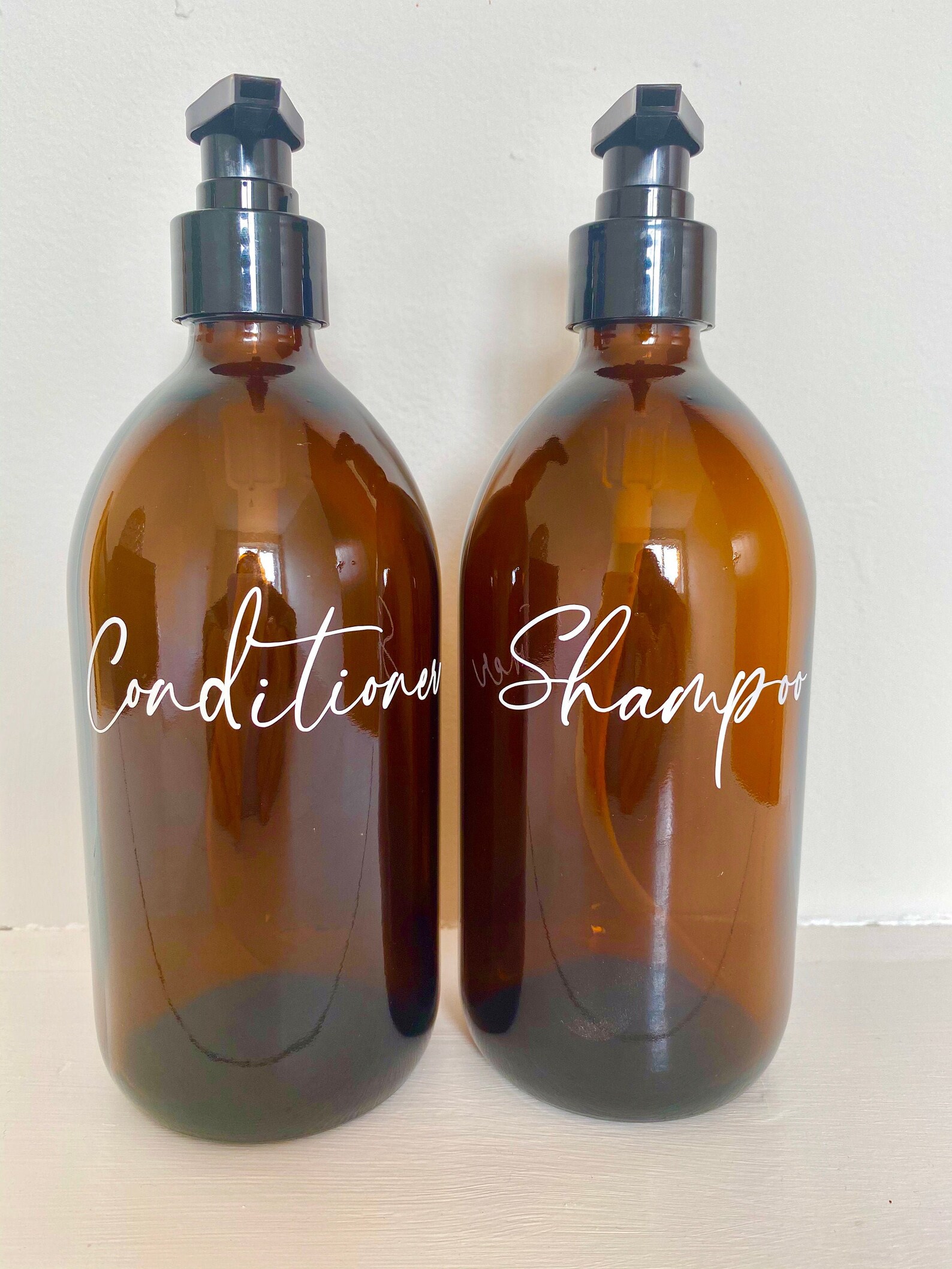 Refillable Amber Glass Pump Bottle 500ml Etsy