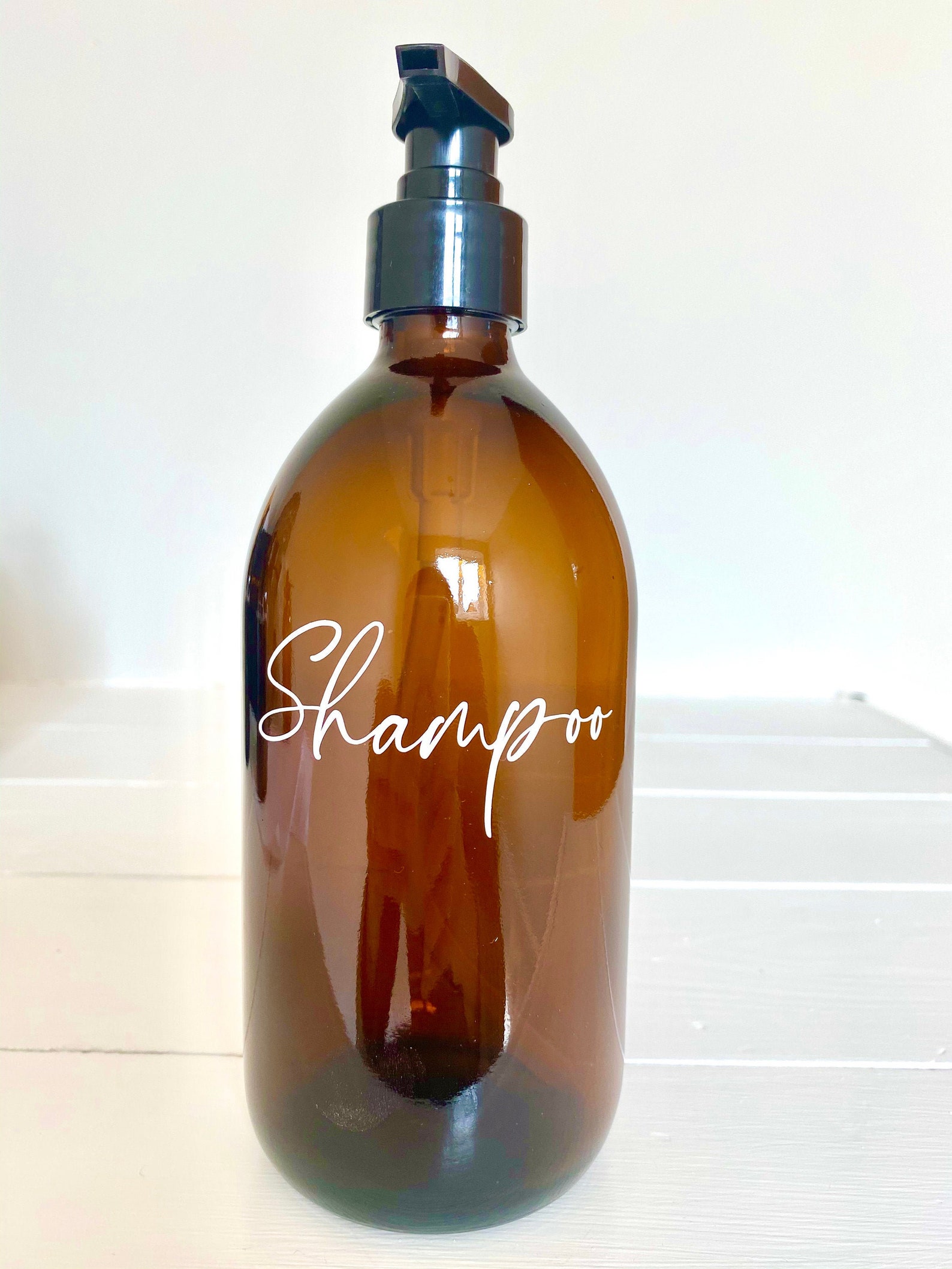 Refillable Amber Glass Pump Bottle 500ml Etsy