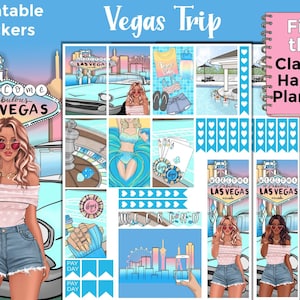 Adesivi stampabili per pianificatore di Las Vegas: realizzati per adattarsi al classico Happy Planner - Viaggio a Las Vegas