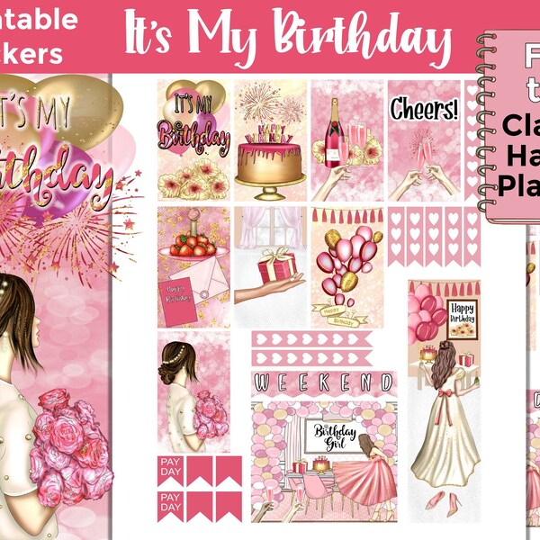 Happy Birthday Stickers Printable - Etsy
