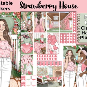 Strawberry Printable Planner Stickers: Made to Fit the Classic Happy Planner – Strawberry House