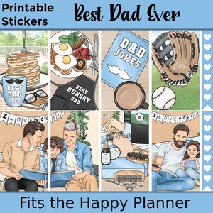 Adesivos de planejador para impressão do Dia dos Pais: feitos para caber no clássico Happy Planner – Melhor pai de todos os tempos