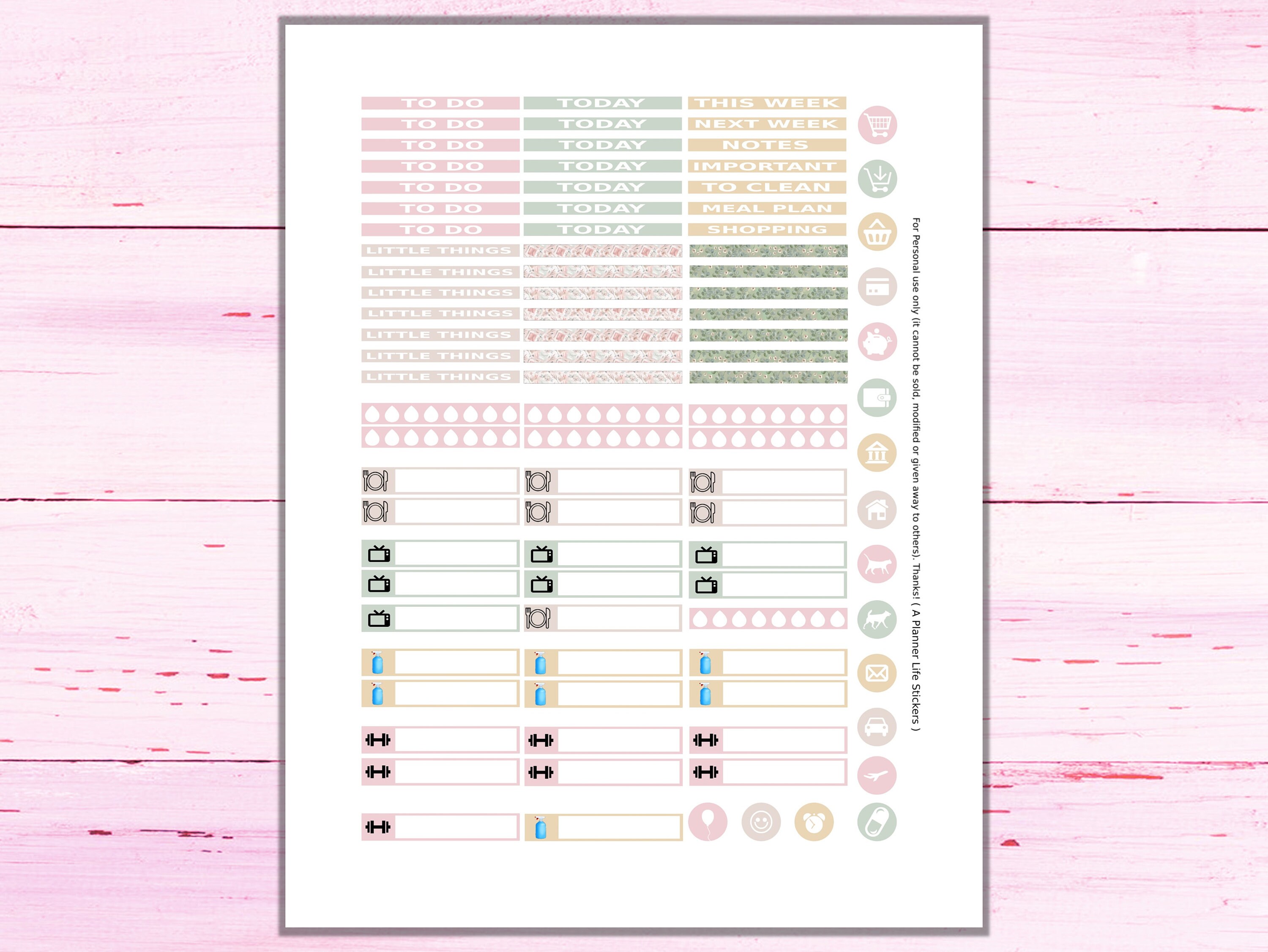 Planner Girl Printable Planner Stickers: Made to Fit the Big - Etsy