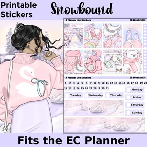 Printable Winter Planner Stickers: Made to Fit the Erin Condren Planner – Snowbound