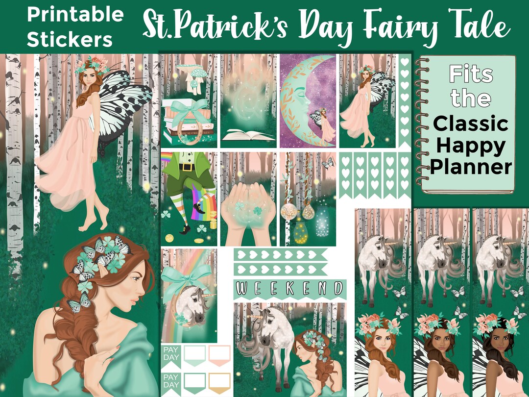 Fairy Tale Printable Planner Stickers: Made to Fit the Classic Happy ...