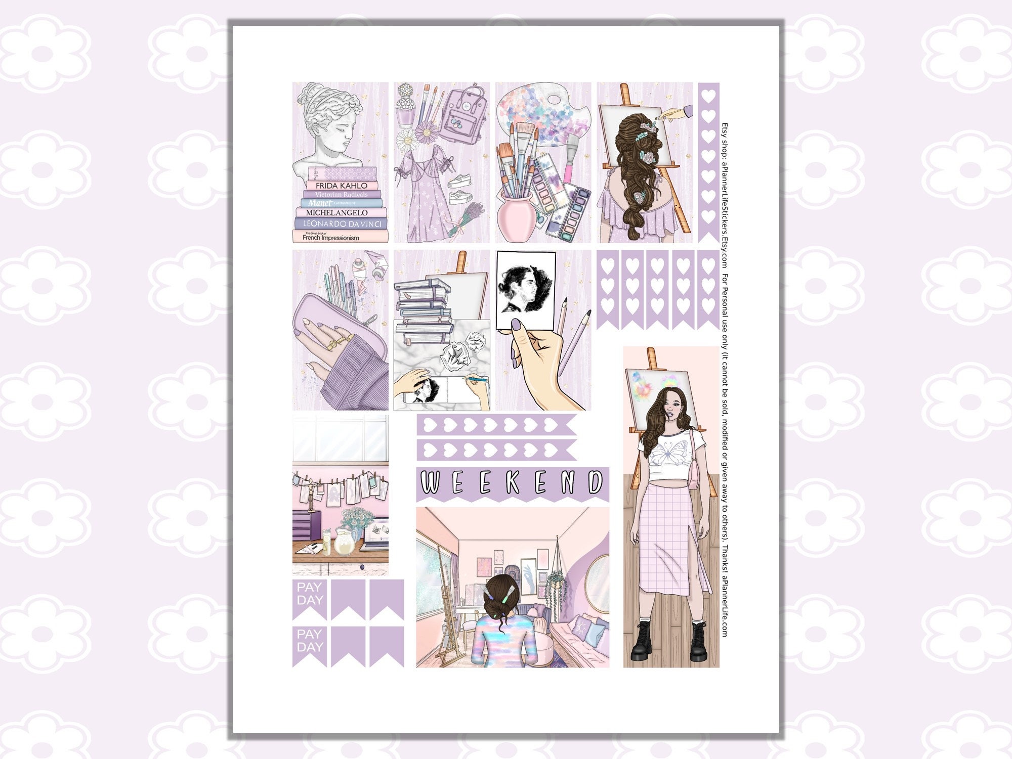Printable Art Planner Stickers: Made to Fit the Classic Happy - Etsy Canada