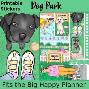 Hond afdrukbare planner stickers: gemaakt om te passen bij de Big Happy Planner – Dog Park