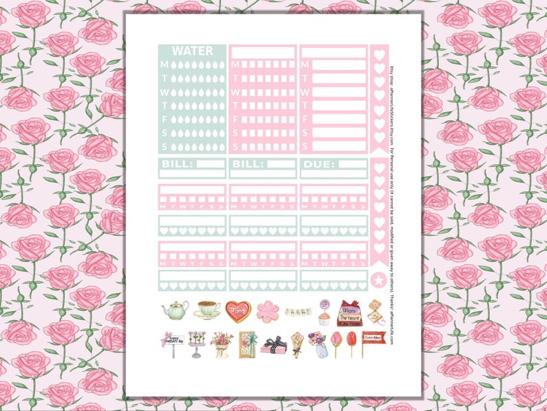 Mothers Day Printable Planner Stickers: Made to Fit the Big | Etsy