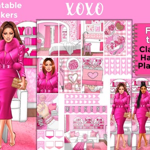 Valentine’s Printable Planner Stickers: Made to Fit the Classic Happy Planner – XOXO