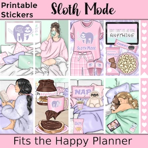 Sloth Printable Planner Stickers: Made to Fit the Classic Happy Planner – Sloth Mode