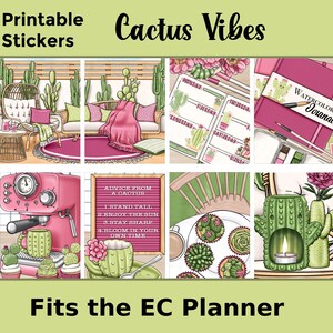 Pegatinas imprimibles del planificador de cactus: diseñadas para adaptarse al planificador de Erin Condren – Cactus Vibes