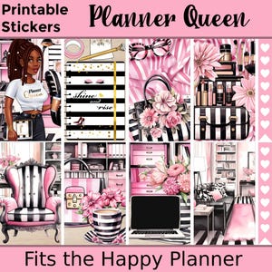 Adesivi stampabili per planner Planner Girl: realizzati per adattarsi al classico Happy Planner – Planner Queen